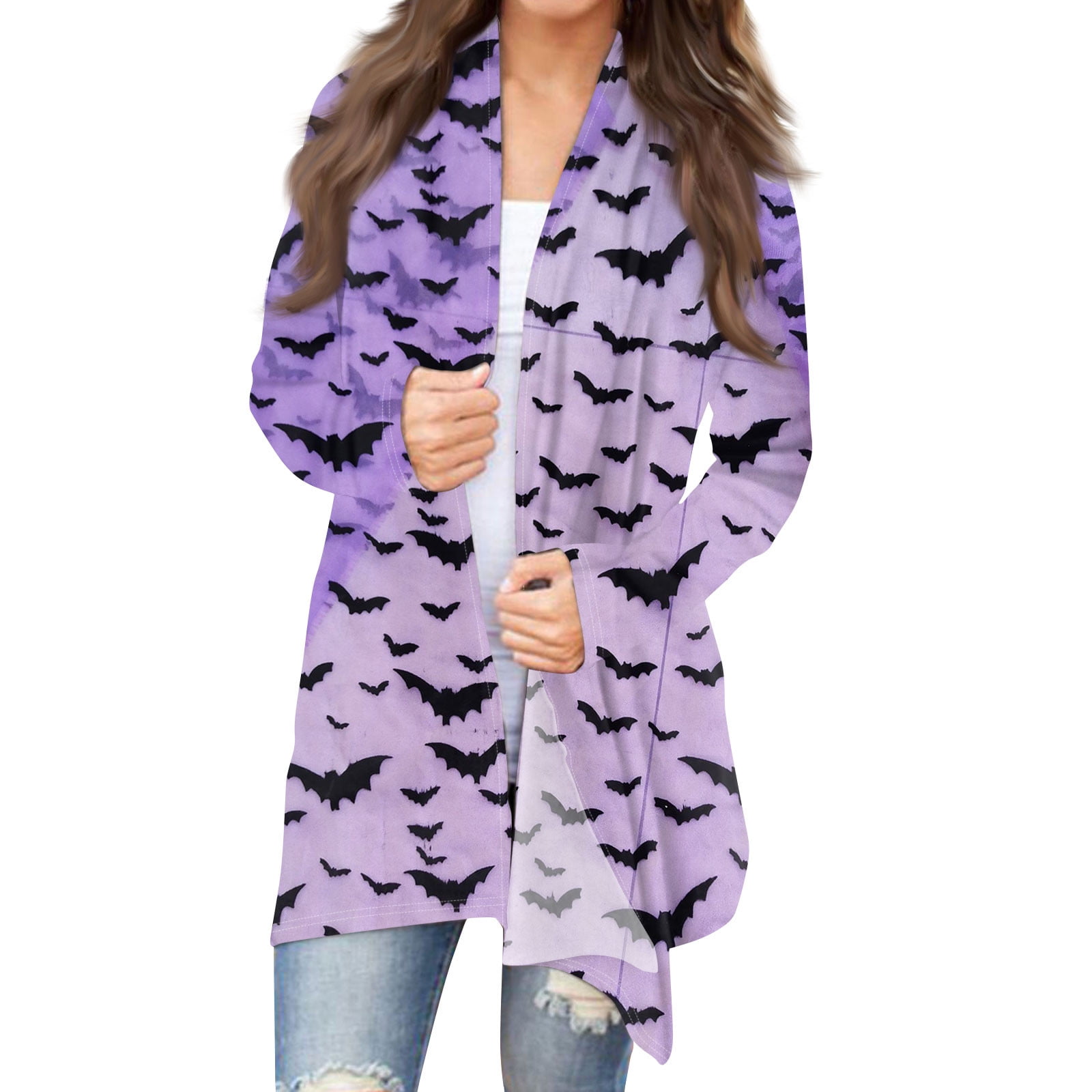 Womens Halloween Costumes 2024 Knit Sweater Pumpkin Bats Print ...