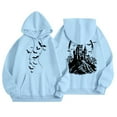 Womens Halloween Costumes 2024 Pumpkin Bats Print Hooded Sweatshirts