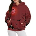 Womens Halloween Costumes 2024 Pumpkin Bats Print Hooded Sweatshirts