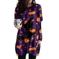 Womens Halloween Costumes 2024 Pumpkin Bats Print Tunic Tops for