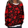 Womens Halloween Costumes 2024 Red Letter Print Oversized Pullover Tops
