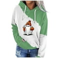 Womens Halloween Costumes Cute Ghost Graphic Hooded Sweatshirts