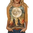 Womens Halloween Costumes Pumpkin Bats Print TShirts 3/4 Length Sleeve