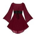thumbnail image 1 of Womens Halloween Costumes Trumpet Sleeve Gothic Croset Dress Medieval Fairy Renaissance Steampunk Dresses, 1 of 4