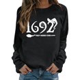 thumbnail image 1 of Womens Halloween Crewneck Sweatshirts Fall 1692 Ghost Printed Long Sleeve Pullover Tops Fashion Casual Relaxed Fit Blouses Z004-Black XXL, 1 of 5