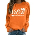 thumbnail image 1 of Womens Halloween Crewneck Sweatshirts Fall 1692 Ghost Printed Long Sleeve Pullover Tops Fashion Casual Relaxed Fit Blouses Z004-Orange L, 1 of 5