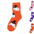 thumbnail image 1 of Womens Halloween Cute Fuzzy Crew Socks Spooky Soft Warm Fluffy Thick Casual Home Socks for Fall Winter Daily Wear,One Size,Saffron, 1 of 7