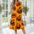 thumbnail image 1 of Womens Halloween Dress Pumpkin Skeleton Ghost Funny Scary Quick-Dry Lightweight Retro Halloween Clothing, 1 of 7