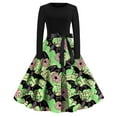 Womens Halloween Dresses 2024 Pumpkin Bats Print Party Dresses Long
