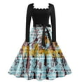 Womens Halloween Dresses 2024 Vintage Flowy Dresses Long Sleeve Square