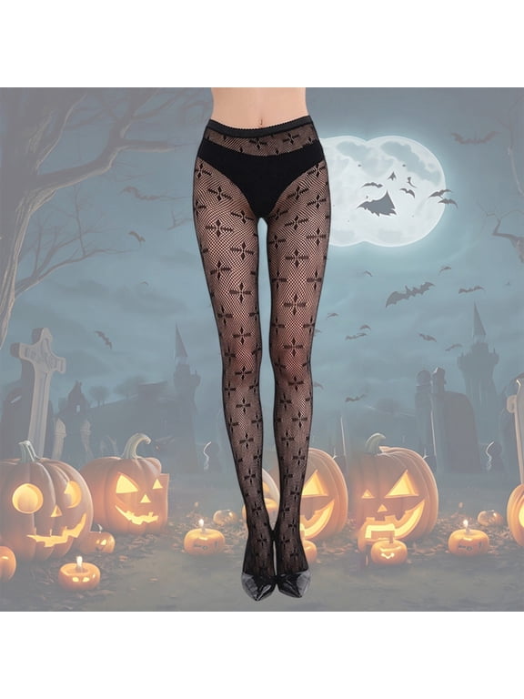 Womens Halloween Fishnet Tights Lace Bow Pattern Sheer Stockings Gothic Hollow Out Pantyhose for Costumes Parties and Dark Purple One Size