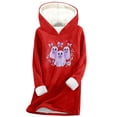 thumbnail image 1 of Womens Halloween Fleece Lined Hoodie Sweatshirt Cute Ghost Casual Long Sleeve Winter Warm Sherpa Pullover Tunics Top, 1 of 2