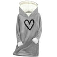 thumbnail image 1 of Womens Halloween Fleece Lined Hoodie Sweatshirt Cute Ghost Casual Long Sleeve Winter Warm Sherpa Pullover Tunics Top, 1 of 2
