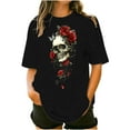 thumbnail image 1 of Womens Halloween Ghost Shirts Vintage Graphic Tees Funny Printed Tops Loose Fit Shirts Skull Teen Girl Plus Size, 1 of 3