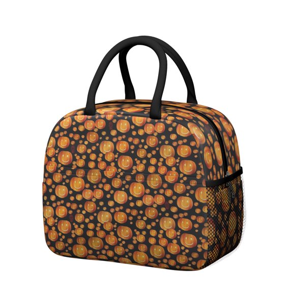 Womens Halloween Happy Pumpkins Pattern Lunch Box for Work,Insulated Lunch Bag for Women,Loncheras Para Mujer,Leakproof Adult Lunch Bag for Work,Beach,Travel,Picnic,Camping