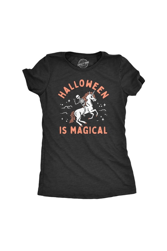 Womens Halloween Is Magical T Shirt Funny Spooky Season Fantasy Lovers Tee for Ladies Womens Graphic Tees