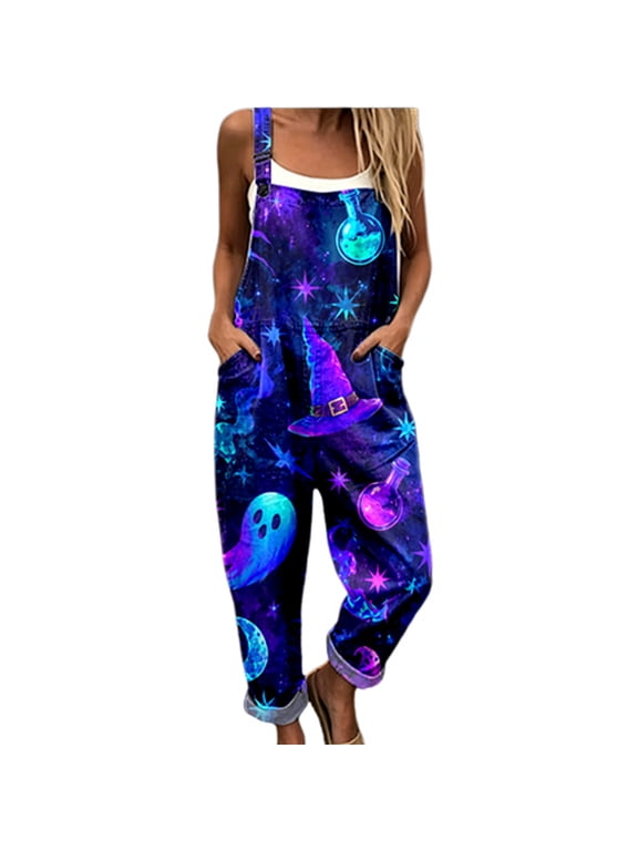 Womens Halloween Jumpsuit, Costumes Playsuit Overalls For Women Plus Size Harem Pants casual Bib Overall bohemian jumpers for women