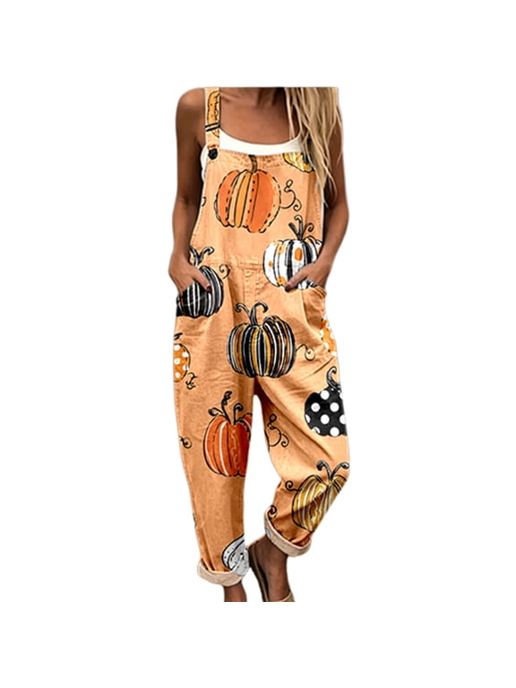 Womens Halloween Jumpsuit, Costumes Playsuit Overalls For Women Plus Size Harem Pants casual Bib Overall bohemian jumpers for women