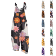 thumbnail image 1 of Womens Halloween Linen Overalls Casual Wide Leg Floral Print Loose Fit Jumpsuits Boho Bib Pants, 1 of 6