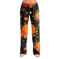 thumbnail image 1 of Womens Halloween Lounge Pants Loose Fit Sleep Pajama Bottoms Full Length Straight Leg Easy Wear Design Elastic Waist No Drawstring Comfy Home Bottoms Earthy Yellow S, 1 of 6