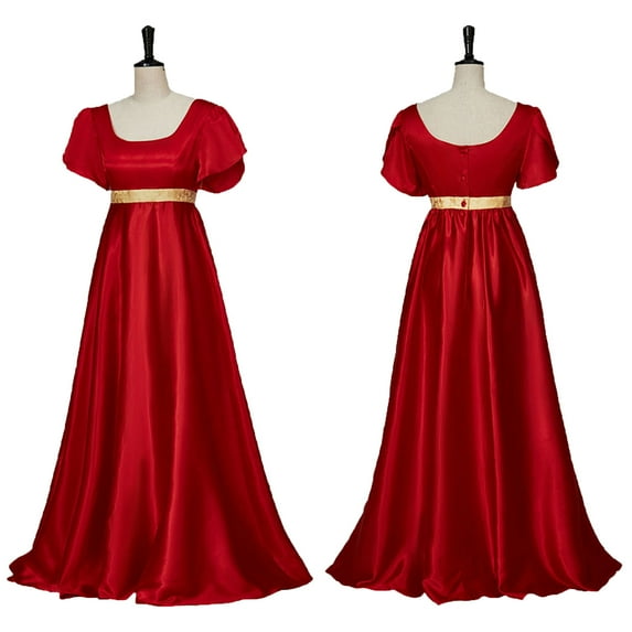 Womens Halloween Maxi Dresses Satin Short Sleeve High Waisted Square Collar Vintage Gothic Retro Gown Party Dress S-3XL