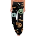 thumbnail image 1 of Womens Halloween Pajama Pants Drawstring Wide Leg Lounge Sleep Bottoms Relaxed Fit Full Length Comfy Pjs Breezy Wide Leg with Adjustable Waist for Cozy Nights Green S, 1 of 6