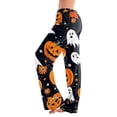thumbnail image 1 of Womens Halloween Pajama Pants Pumpkin Print Casual Elastic Waist Pjs Lounge Bottoms, 1 of 5
