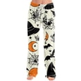 thumbnail image 1 of Womens Halloween Pajama Pants Soft Drawstring High Waist Sleepwear Pant Pumpkin Print Graphic Straight Leg Loungewear Bottoms, 1 of 5