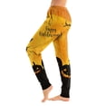 thumbnail image 1 of Womens Halloween Pants Pumpkin Graphic Jogger Trousers Stretch Waist Cuffed Ankle Casual Indoor Outdoor Bottoms Purple 3XL, 1 of 5