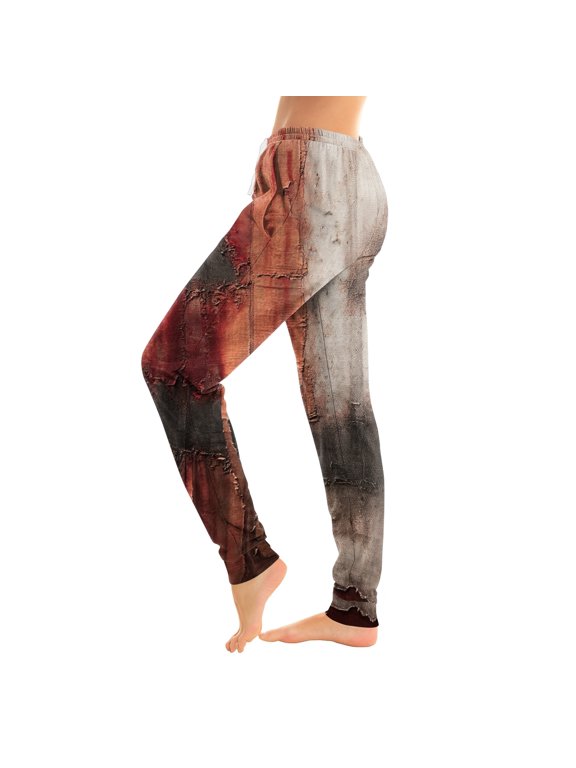 Womens Halloween Pants Pumpkin Graphic Jogger Trousers Stretch Waist Cuffed Ankle Casual Indoor Outdoor Bottoms Vermilion XL