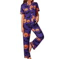 thumbnail image 1 of Womens Halloween Print Pajama Set Short Sleeve Shirt and Long Pants Loungewear 2-Piece, 1 of 6