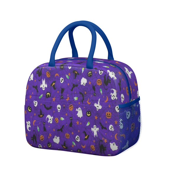 Womens Halloween Purple Spider Web Pattern Lunch Box for Work,Insulated Lunch Bag for Women,Loncheras Para Mujer,Leakproof Adult Lunch Bag for Work,Beach,Travel,Picnic,Camping