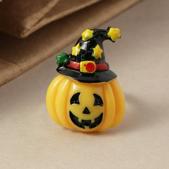 Womens Halloween Resin Rings, Patterned Pumpkin, Grim Reaper, Ghost, and Bat Designs, Party Gifts