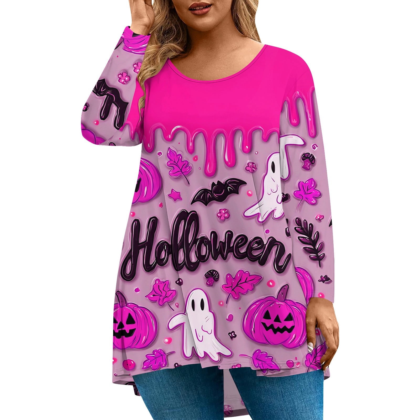 Womens Halloween Printed Casual T Shirts