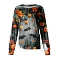 Womens Halloween Snaps Front Scrub Jackets Pumpkin Bats Print Nurse