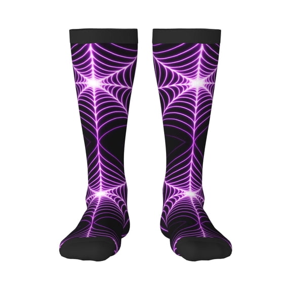 Womens Halloween Spider Web Knee High Socks Comfy Thermal Boot Long Socks
