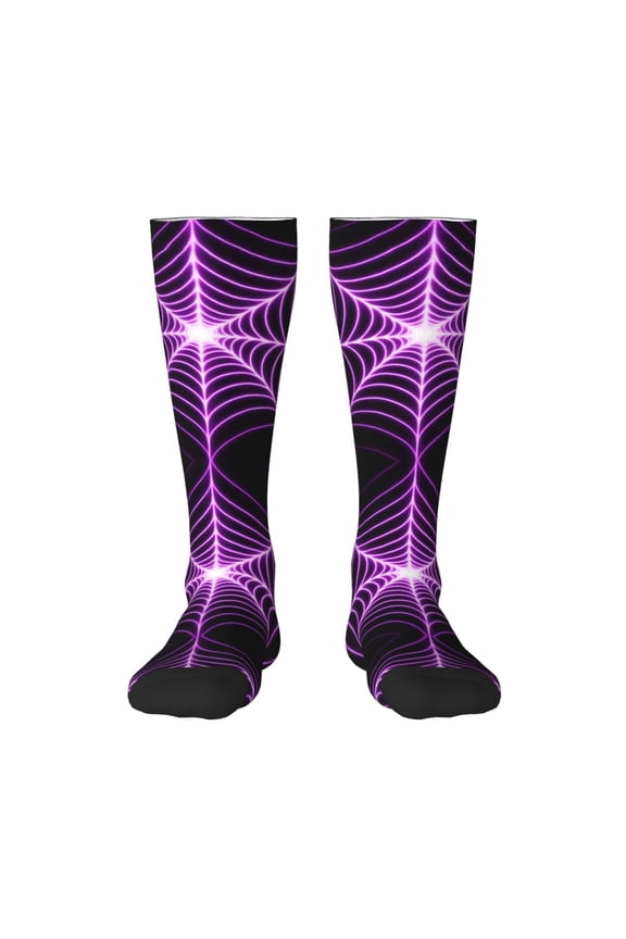 Womens Halloween Spider Web Knee High Socks Comfy Thermal Boot Long Socks