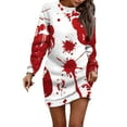 Womens Halloween Sweatshirt Dress 2024 Pumpkin Bats Print Dresses Long