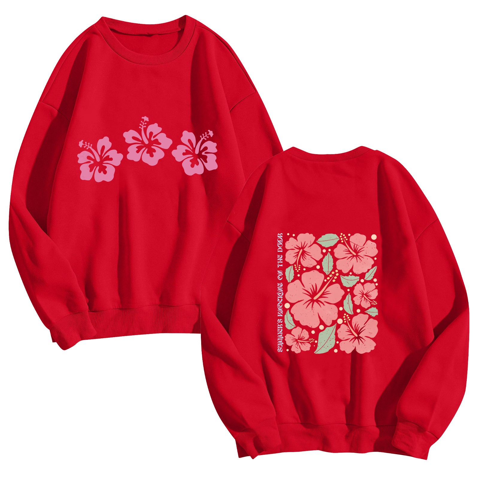 Womens Halloween Sweatshirt Red Pumpkin Face Pattern Pullover Tops Long