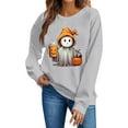 thumbnail image 1 of Womens Halloween Sweatshirts 2025 New Custom Printed Shirts Crewneck Long Sleeve Sweaters Fall Casual Blouses Loose Sweatshirt Pullover Top Halloween Costumes, 1 of 4