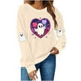 thumbnail image 1 of Womens Halloween Sweatshirts Crewneck Printed Shirts Fall Winter Long Sleeve Sweaters Casual Blouses Loose Fitting Sweatshirt Pullover Top Halloween Costumes, 1 of 8