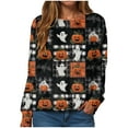 thumbnail image 1 of Womens Halloween Sweatshirts Fashion Graphic T Shirts Long Sleeve Pullover Tops Fall Clothes 2025, 1 of 6