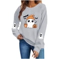 thumbnail image 1 of Womens Halloween Sweatshirts Plus Size Crew Neck Long Sleeve Cute Print Pullover Casual Loose Fashion Tops (XS, Gray-A), 1 of 7