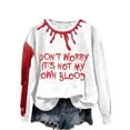 thumbnail image 1 of Womens Halloween T-Shirts tops Fall 3/4 Sleeve Crew Neck trendy print Sweatshirts Plus Size sports Blouses tops,White 3,2XL, 1 of 4