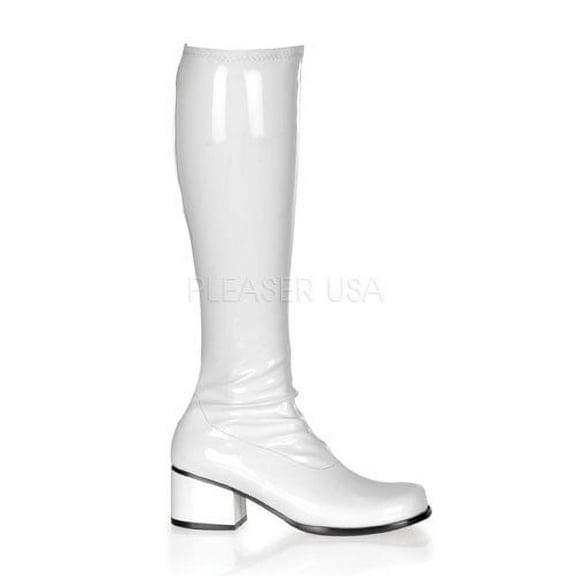 Womens Halloween White Patent Retro Boots size 10