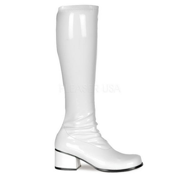 Womens Halloween White Patent Retro Boots size 6