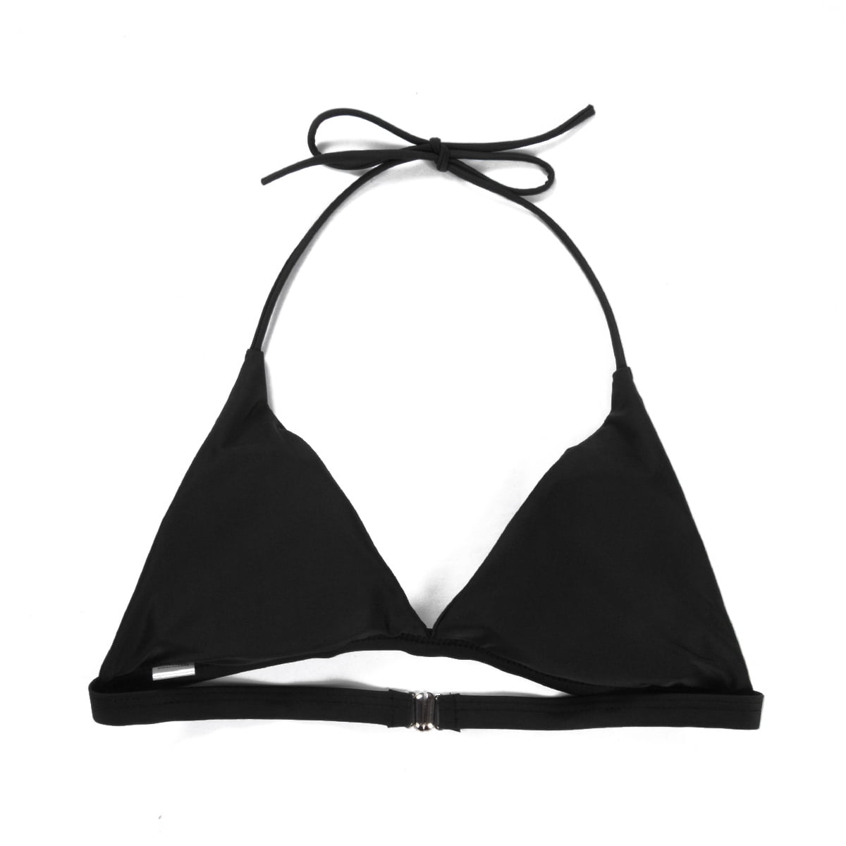 Womens Halter Bikini Top Sexy Triangle Padded Push Up VNeck Solid Spaghetti Strap Swim Tops