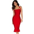 thumbnail image 1 of Womens Halter Fishtail Bandage Party Dress Elegant Wedding Guest Dress Color Red Medium, 1 of 3