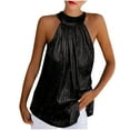 thumbnail image 1 of Womens Halter Tank Tops Dressy Casual Sequin Sparkly Tops for Women Elegant Sleeveless Shirts Sexy Summer Blouse, 1 of 5
