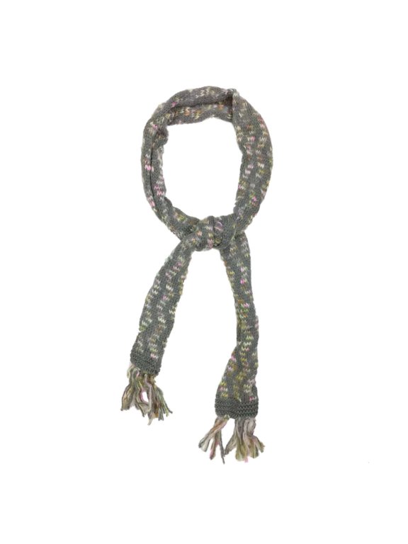 Womens Hand Crafted Gray & Pink Mudd Cable Knit Winter Scarf